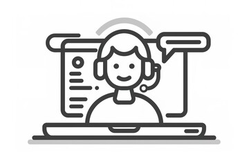 Online support agent providing assistance via laptop.