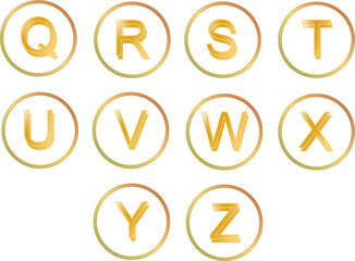 alphabet golden style