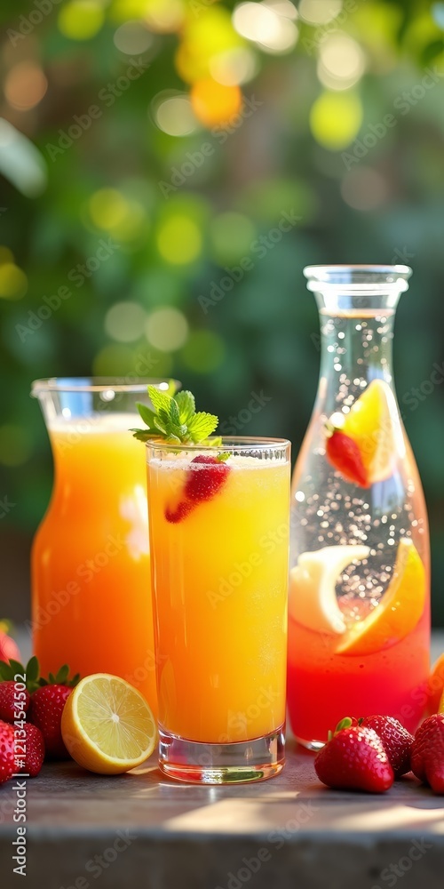 Poster A refreshing and revitalizing drink made from fresh fruits, perfect for hot summer days