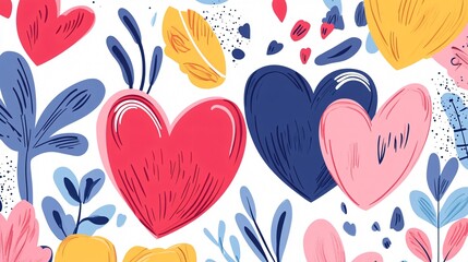 Romantic Valentines Day Heart Design Elements Background