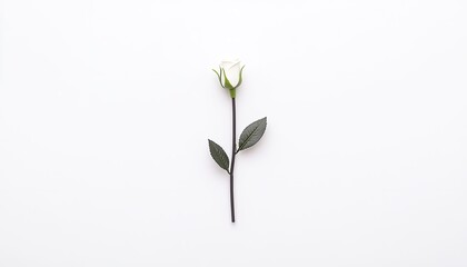 Obraz premium Elegant white rose on a minimalistic background, showcasing its delicate features and natural beauty
