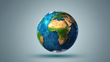 Fototapeta premium Geometric Polygonal Earth Illustration Isolated. 8