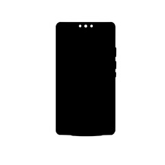 Smartphone Silhouette: A minimalist silhouette of a modern smartphone, capturing the sleek, clean lines and technological essence of this essential device.