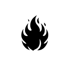 Fiery Flame Icon: A bold and graphic silhouette of a fire flame, perfect for adding energy, passion, and intensity to your designs. 