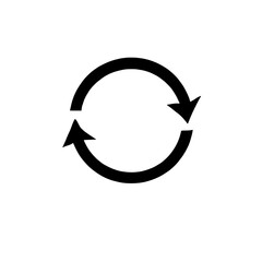 Circular Arrows Icon: A simple yet powerful icon featuring two circular arrows, symbolizing concepts of refresh, recycle, reload, repeat, and continuous improvement.  Ideal for websites, apps.