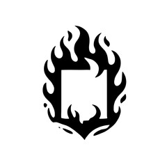 Blazing Frame: A fiery and energetic square frame engulfed by flames, perfect for adding a bold and rebellious touch to your design. The flames symbolize passion, intensity.