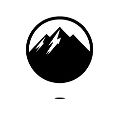 Mountain Silhouette in Circle: A minimalist and elegant silhouette of a majestic mountain range within a circular frame.