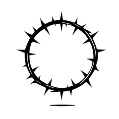 Crown of Thorns: A simple, yet powerful, silhouette of a crown of thorns, representing sacrifice, suffering, and faith, perfect for religious or spiritual imagery.