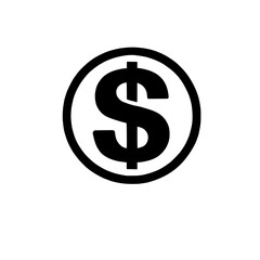 Dollar Sign Icon: A bold, simple, and iconic representation of the US dollar symbol, encircled within a clean, minimalist design. Perfect for financial, business, and economic-related projects.