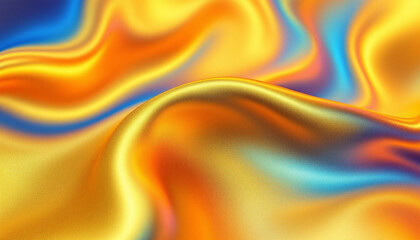 Bright abstract golden and blue liquid swirls with glowing textures