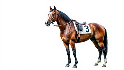 Obraz premium Racehorse Number Three Ready to Run
