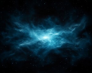 Naklejka premium A mesmerizing blue nebula floating in the depths of outer space.