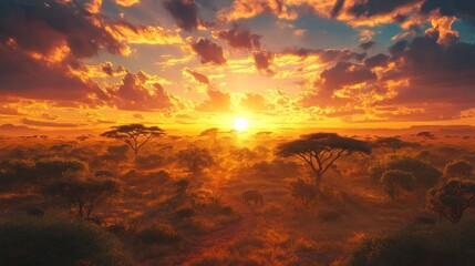 African Sunset: Golden Hour in the Savannah