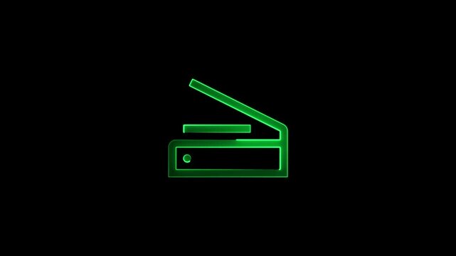 Printer icon animation. Motion  of best icon. office printer outline animation icon.  printer icon. 4k video