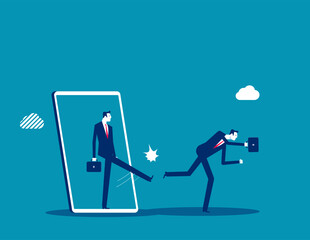 Business fired. Business portable information device vector flat style