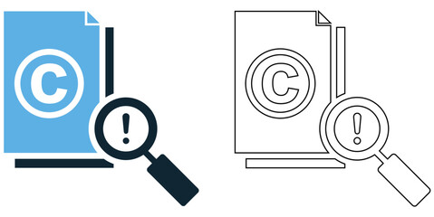 plagiarism icon vector Features symbols like copied documents, warning signs, stolen content, and detection tools. Pictogram symbol ui and ux design, glyphs and line