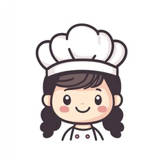 Obraz premium Cute chef girl cartoon illustration