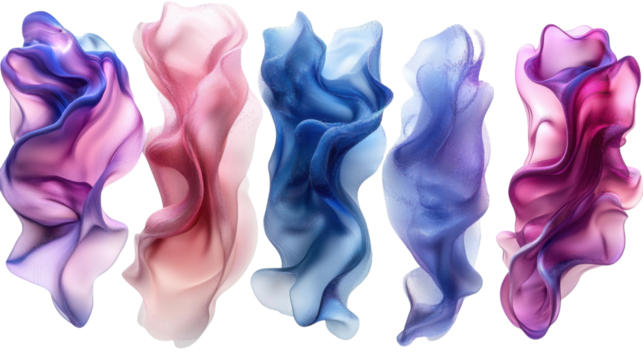 blue and pink abstract isolated on white background