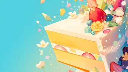 Social media story background with a pastel cake design for pastry shop promotion