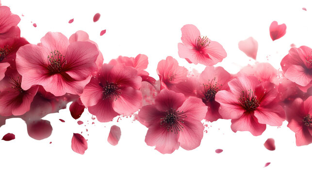 pink hibiscus flower isolated on white background