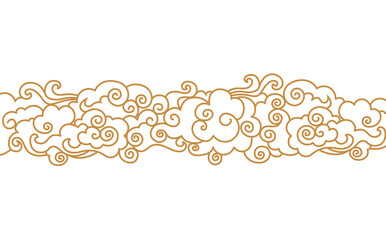 Cloud border in oriental style vector element 