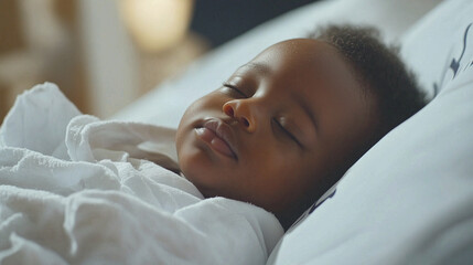 Baby Boy Sleeping Peacefully in Hospital Bassinet.