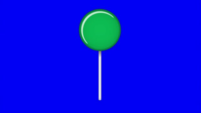 Lollipop on stick animation. Striped twisted candy. Sweet candy animation. Animation for new years day, winter holiday, dessert, new years event