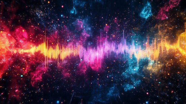 Cosmic Soundwave A Vibrant Nebula Display