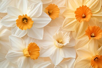Obraz premium Floral explosion of daffodils in nature background colorful plants vibrant environment