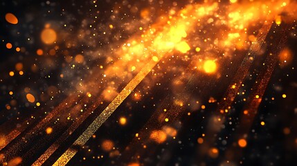 Fototapeta premium Digital background showcasing glowing particles and metallic plates in a high-tech abstract design