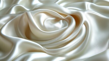 Obraz premium Creamy White Silk Draped In Soft Swirls
