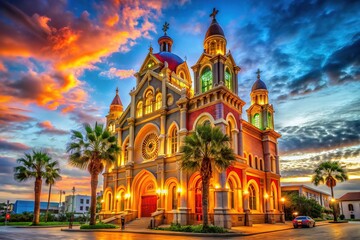 Obraz premium AI photo: Galveston Sacred Heart Church, Texas â€“ stunning religious architecture.