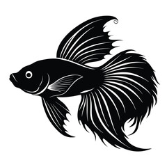 Betta Fish Silhouette vector illustration