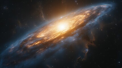 Fototapeta premium Luminous spiral galaxy in deep space.