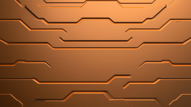 Warm Brown Metallic Background with Horizontal Circuit Lines