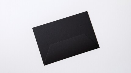 Elegant black envelope on white backdrop a sophisticated stationery item