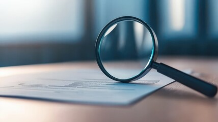 Fototapeta premium loan property qualification concept. Magnifying glass on a document.