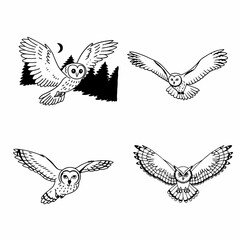 owl in flight sharp and clean design High Quality Editable Mandala Vector Design and illustration