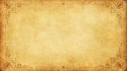 Antique Parchment Frame Grunge Texture, Floral Design, Vintage Concept, Background, Border Antique Paper, Vintage Design