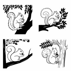sitting squirrel with a nut High Quality Editable Mandala Vector Design and illustration