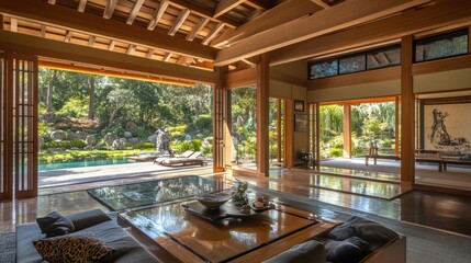 Serene Japanese-Style Home with Stunning Garden View