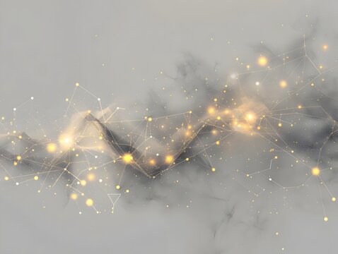 Glowing Abstract Scatter Plot with Highlighted Data Points in Pastel Tones