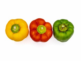 Colorful Bell Peppers on White Background