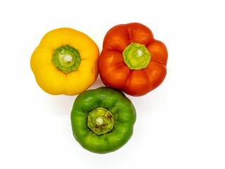 Colorful Bell Peppers on White