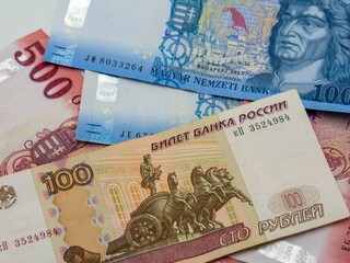 International banknotes close-up