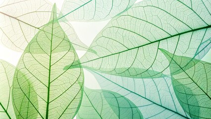 Obraz premium Skeletal Leaf Composition Green Hues, Nature's Delicate Veins, Macro Photography, botanical, leaf texture botanical photography, leaf veins