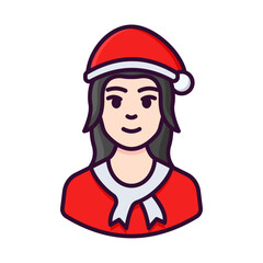 woman avatar christmas filled style