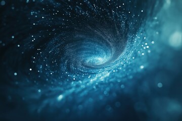 Dynamic Abstract Swirling Blue Particles Energetic Visual Effect