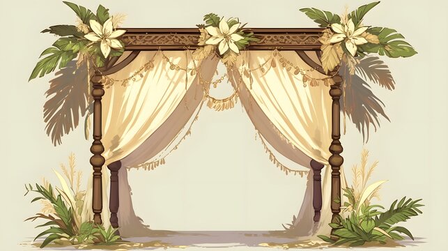 Traditional wedding arch design with ethnic elements, ideal for weddings and special events