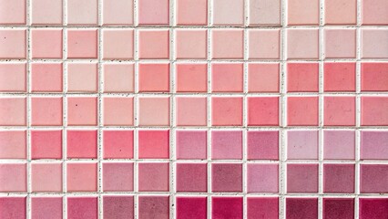 Fototapeta premium Pink Tile Mosaic Gradient, Square Tiles, Texture, Abstract Background. Pink, Mosaic